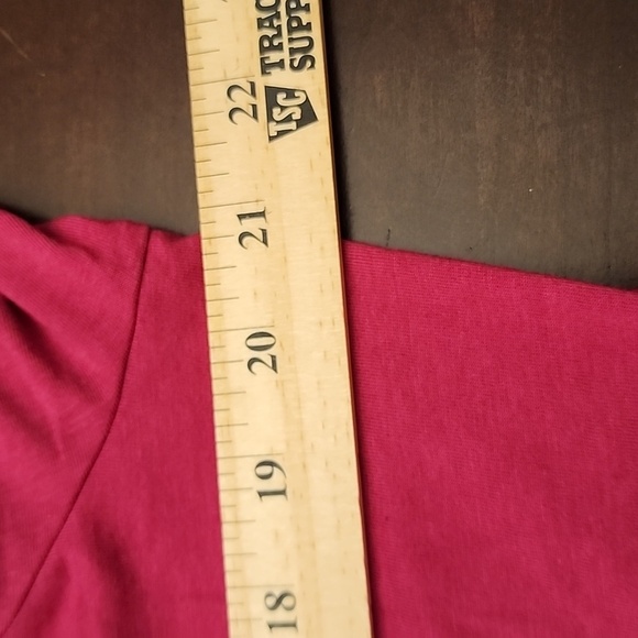 Chicos Dark Pink 3/4 Sleeve Tee with collared ruffle sz 3 (XL) - Picture 7 of 7